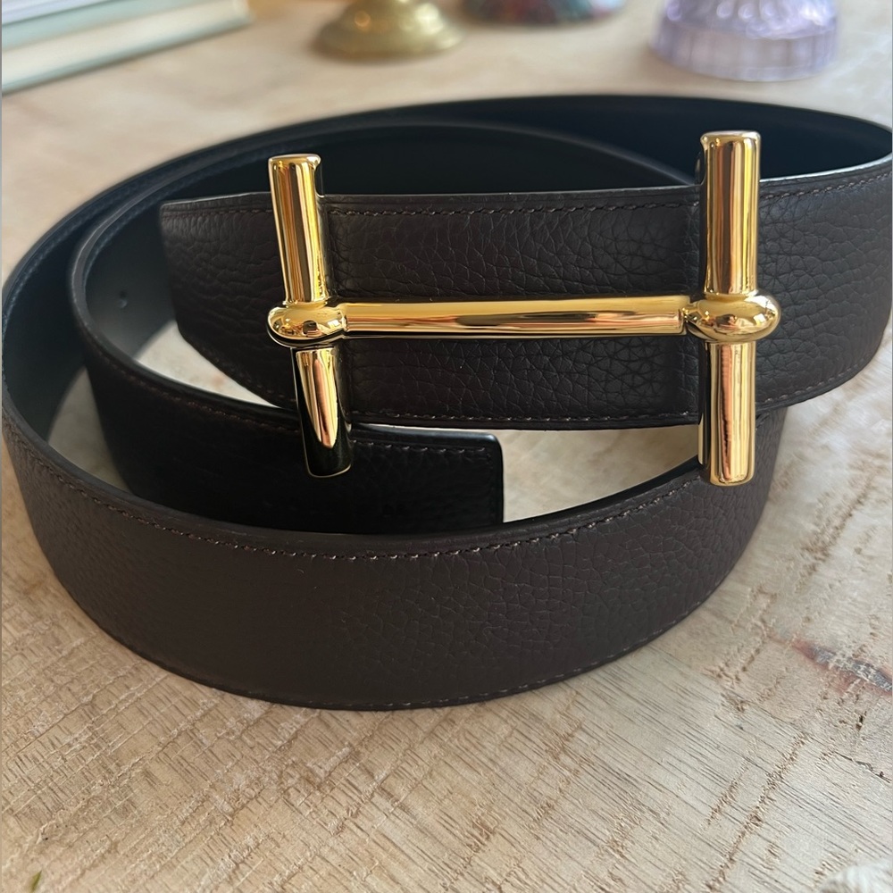 Brand NEW Hermes Gold H d'Ancre Reversible Belt - black/brown